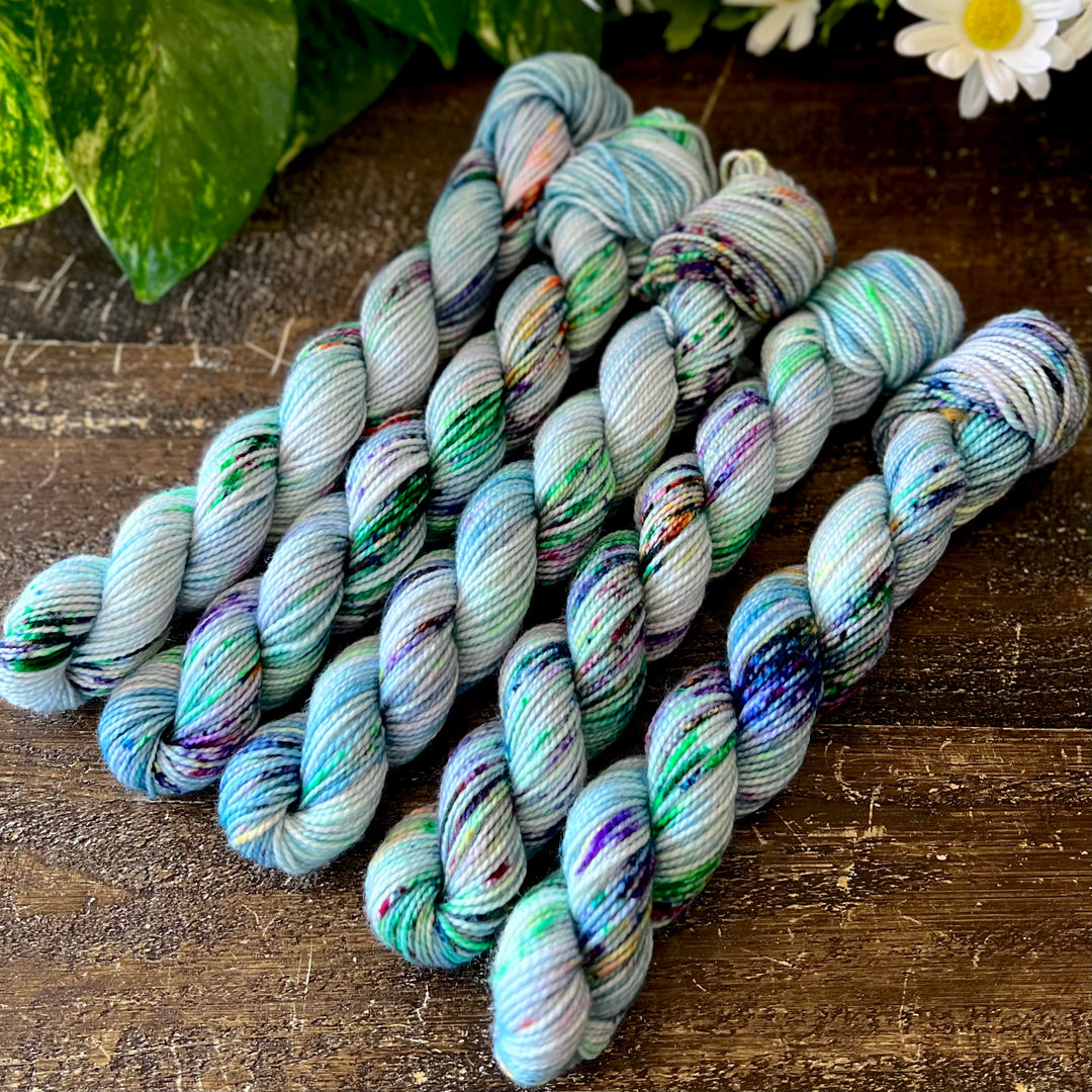 "Crystal Waters" Mini Sock Hand-dyed Yarn