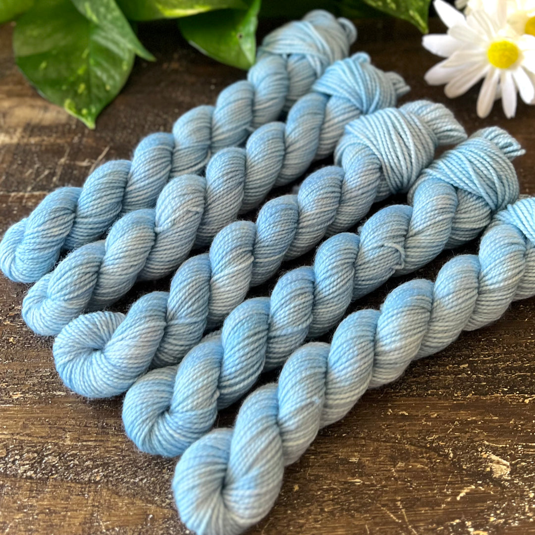 "Blissful Blue" Mini Sock Hand-dyed Yarn
