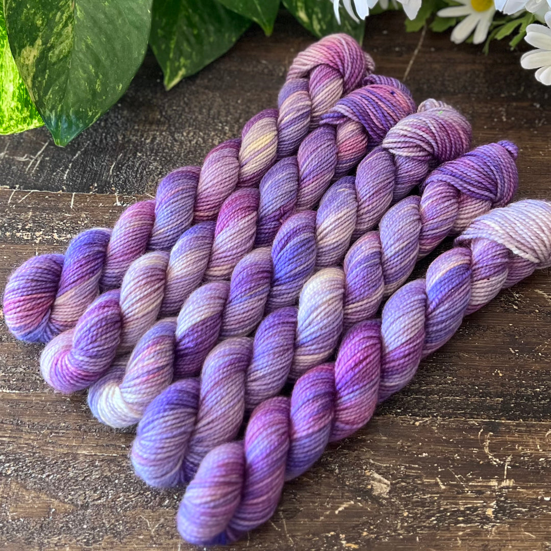 "Lilac Hues" Mini Sock Hand-dyed Yarn