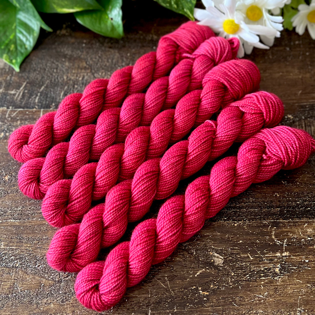 "Deep Pink" Mini Sock Hand-dyed Yarn