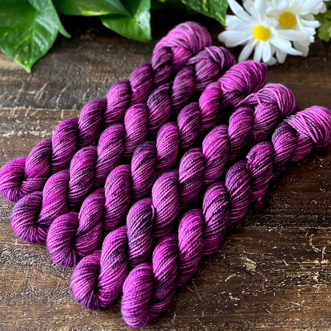 "Midnight Rondevous" Mini Sock Hand-dyed Yarn