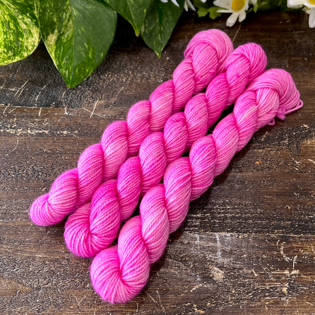 "Peony Pink" Mini Sock Hand-dyed Yarn