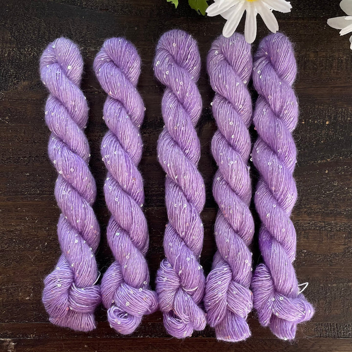"Lilac" Sequin Hand-Dyed Yarn