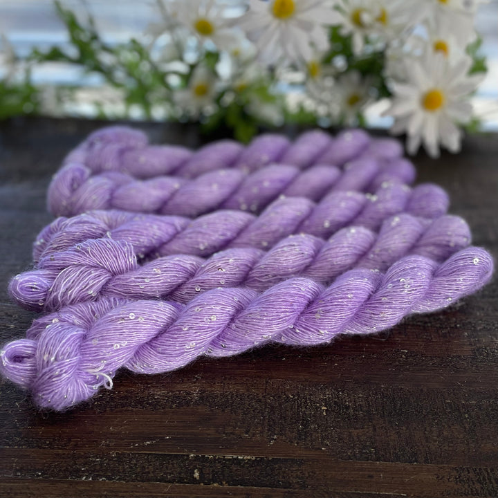 "Lilac" Sequin Hand-Dyed Yarn