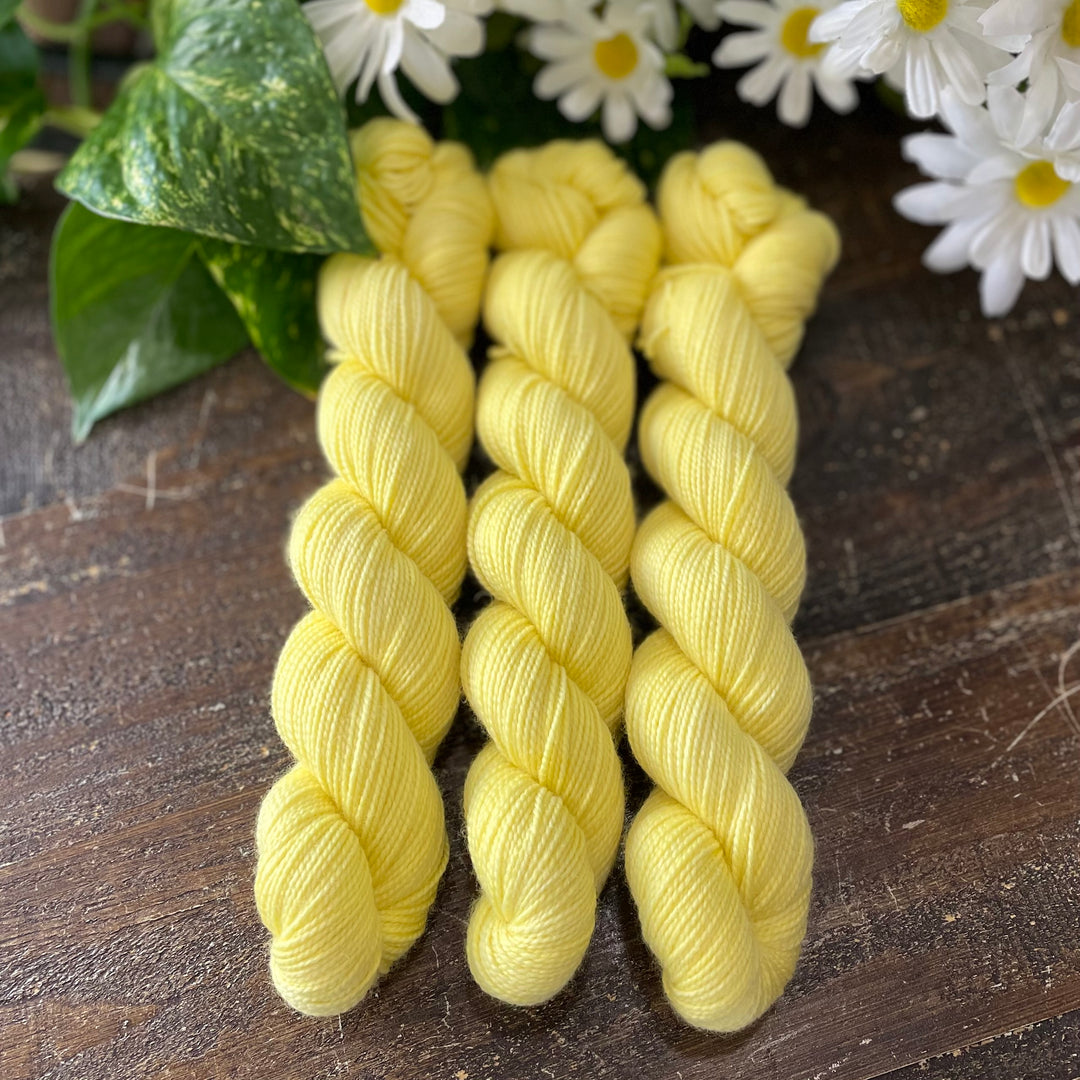 "Lemon Tonic" Deluxe Sock Halves Hand-Dyed Yarn