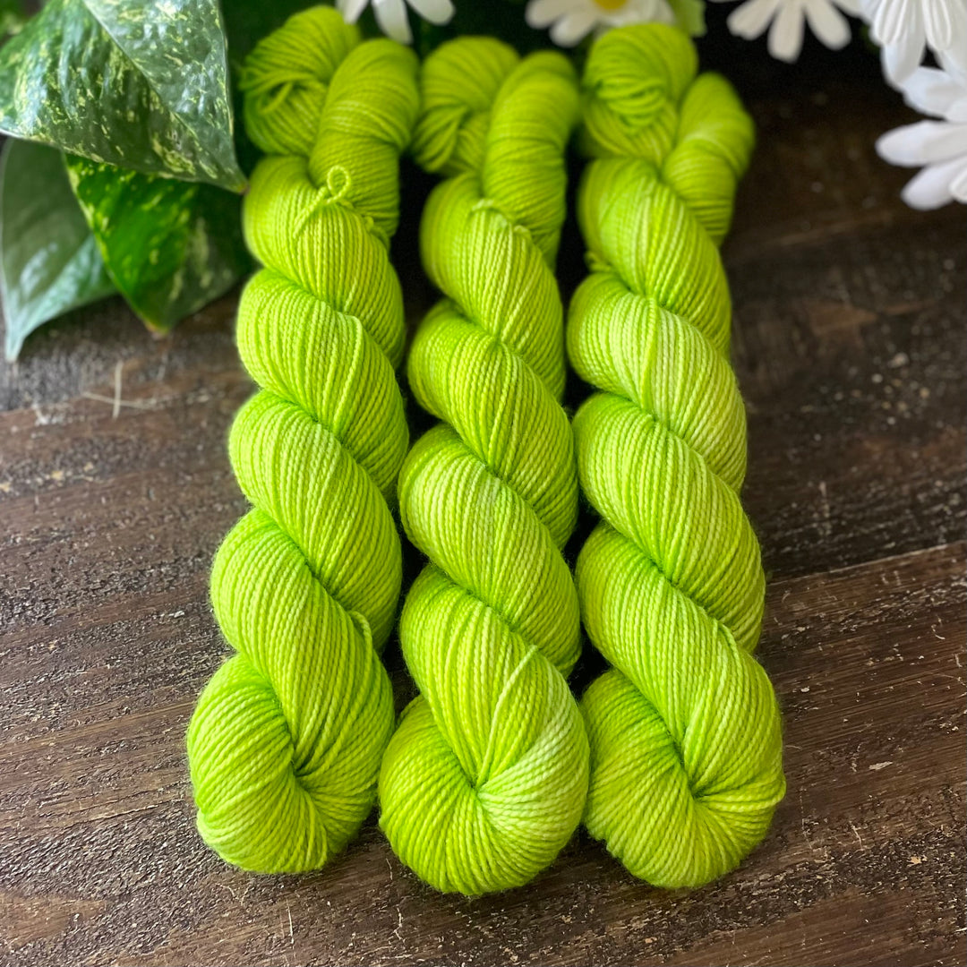 "Key Lime" Deluxe Sock Halves Hand-Dyed Yarn