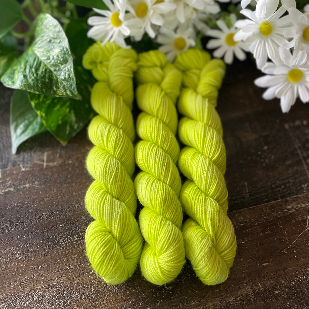 "Chartreuse" Deluxe Sock Halves Hand-Dyed Yarn