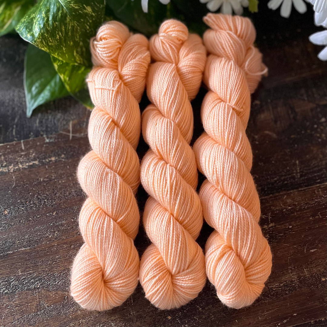"Peaches and Cream" Deluxe Sock Halves Hand-Dyed Yarn