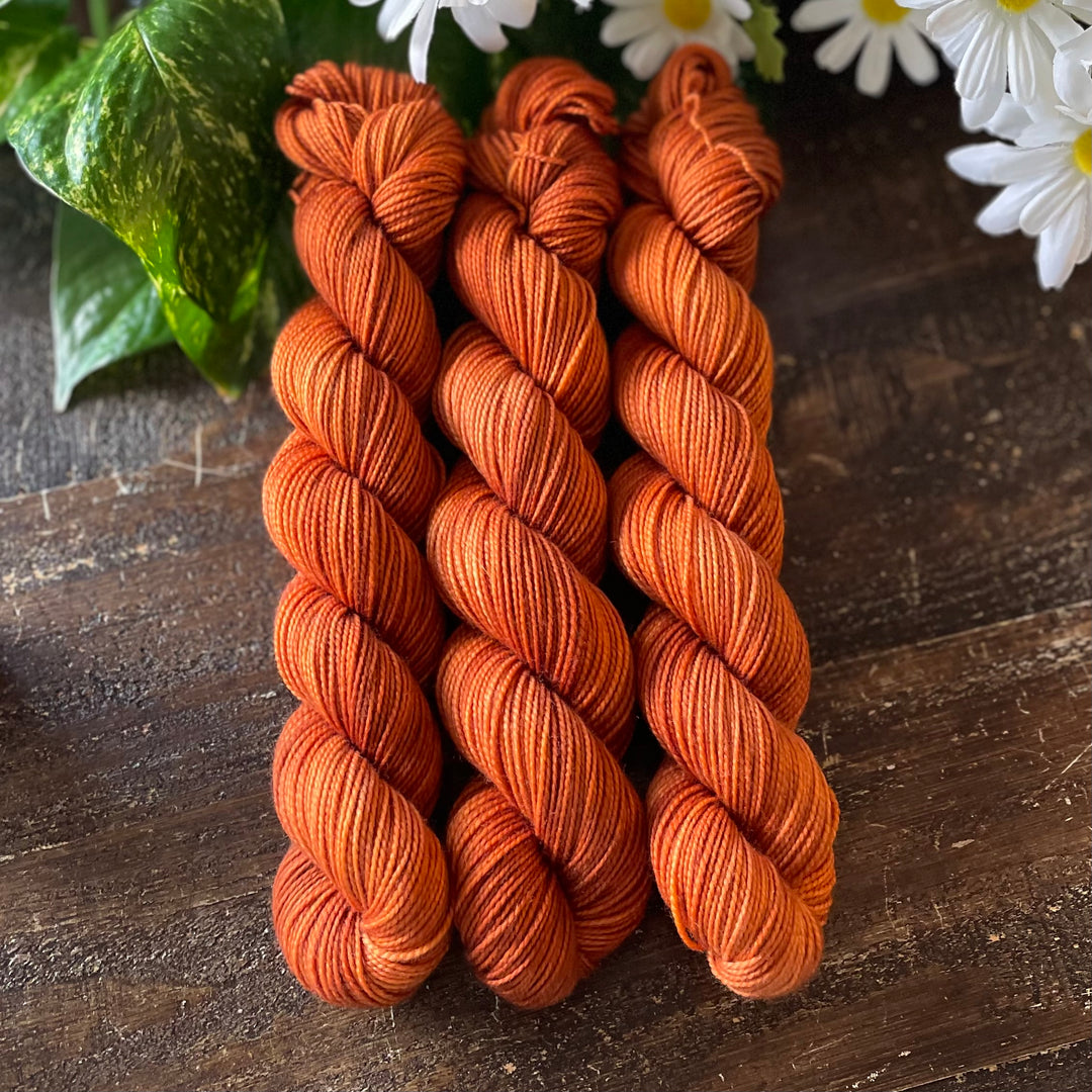"Pumpkin Spice" Deluxe Sock Halves Hand-Dyed Yarn
