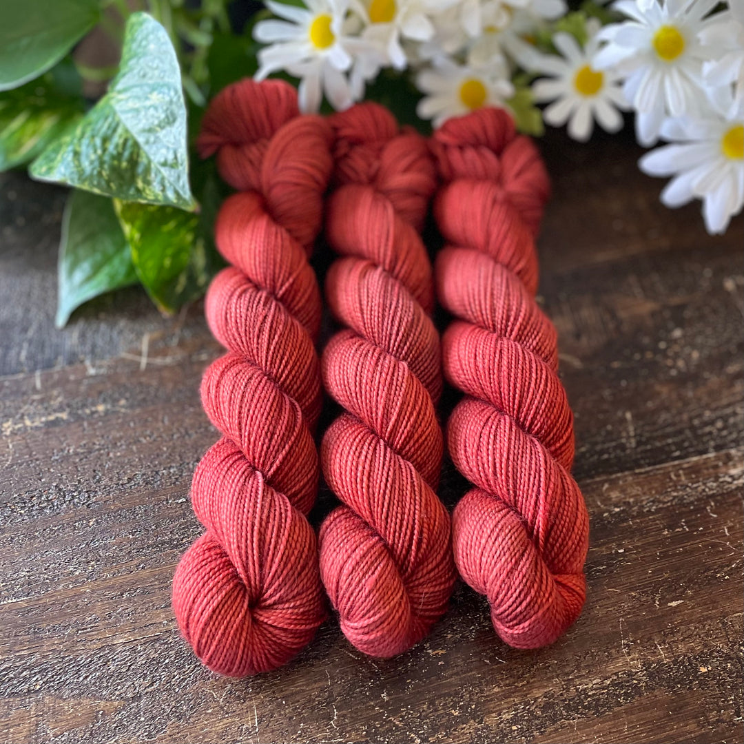 "Brick" Deluxe Sock Halves Hand-Dyed Yarn