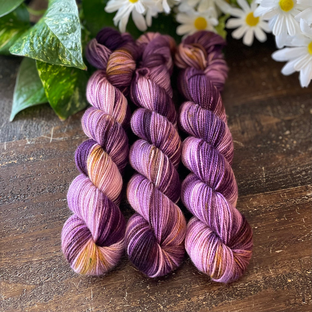 "Purple Reign" Deluxe Sock Halves Hand-Dyed Yarn