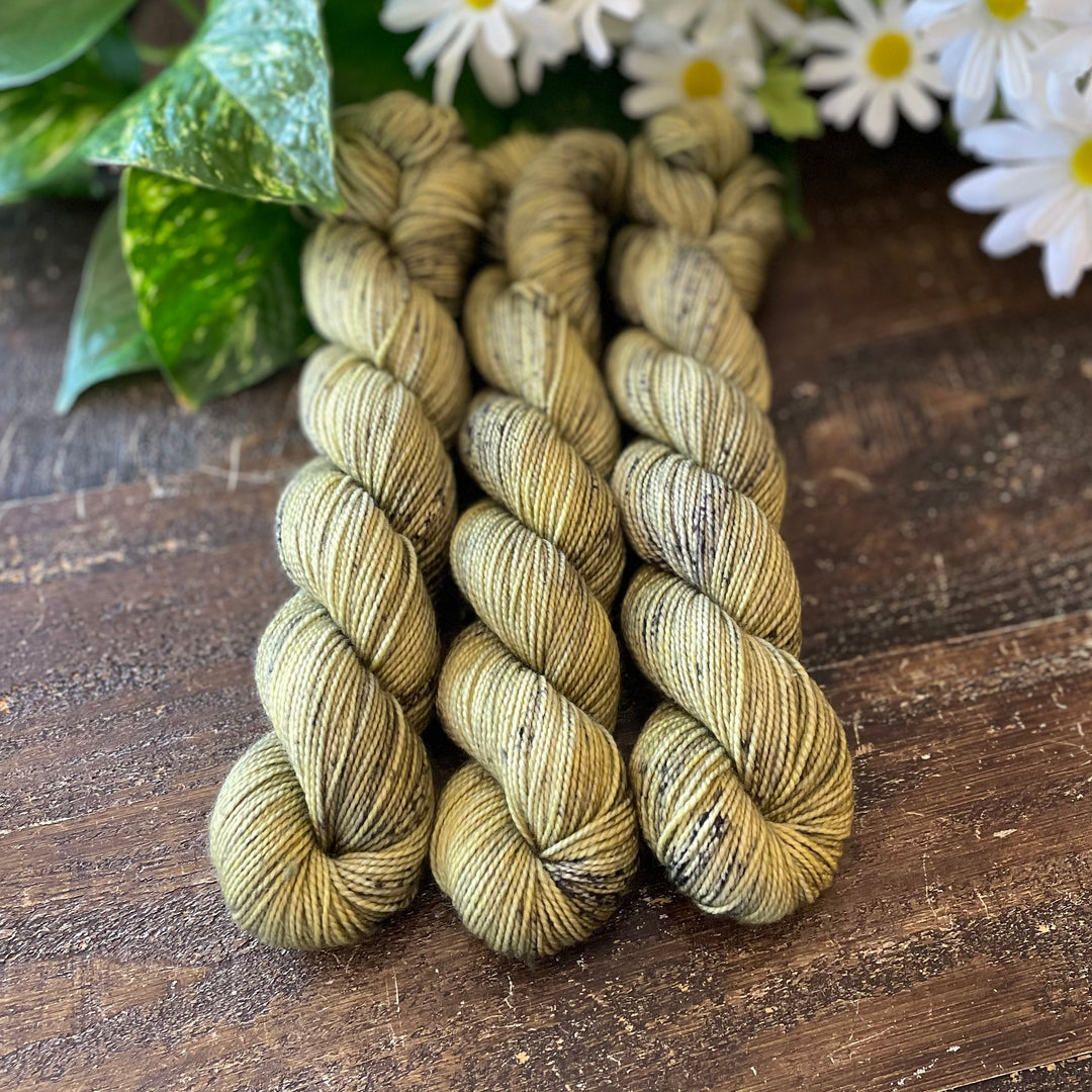 "Olive Martini" Deluxe Sock Halves Hand-Dyed Yarn