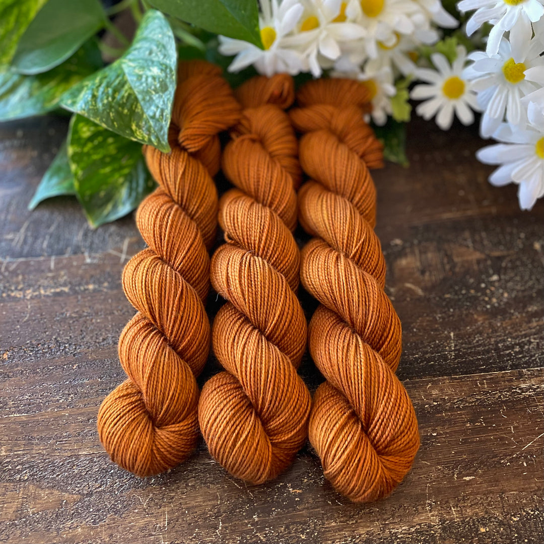 "Caramel" Deluxe Sock Halves Hand-Dyed Yarn