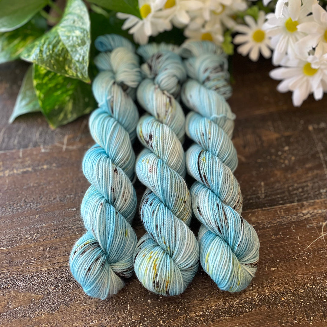 "Robin's Egg" Deluxe Sock Halves Hand-Dyed Yarn