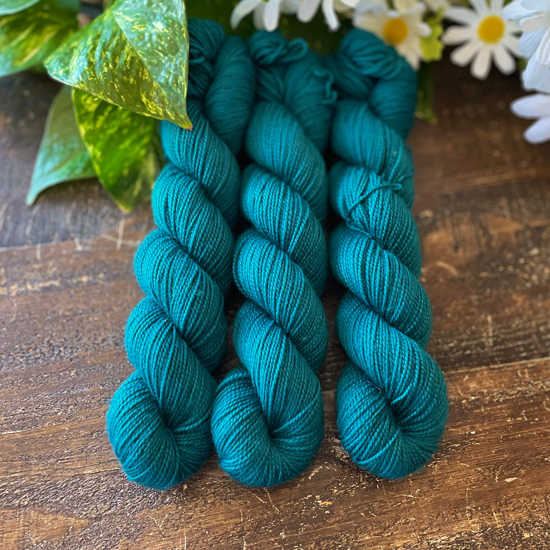 "Dark Teal" Deluxe Sock Halves Hand-Dyed Yarn