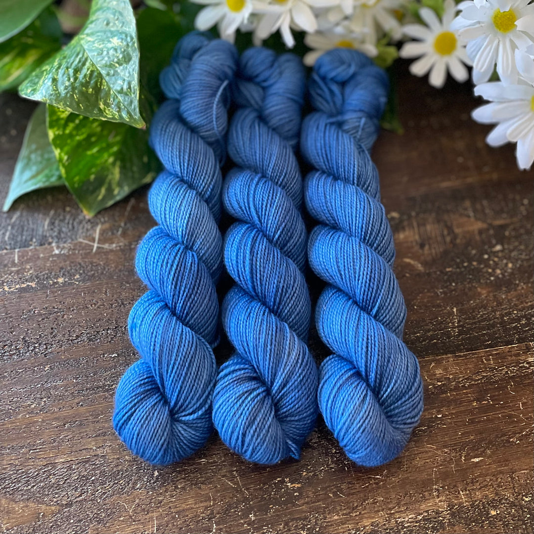 "Lake Water Blue" Deluxe Sock Halves Hand-Dyed Yarn