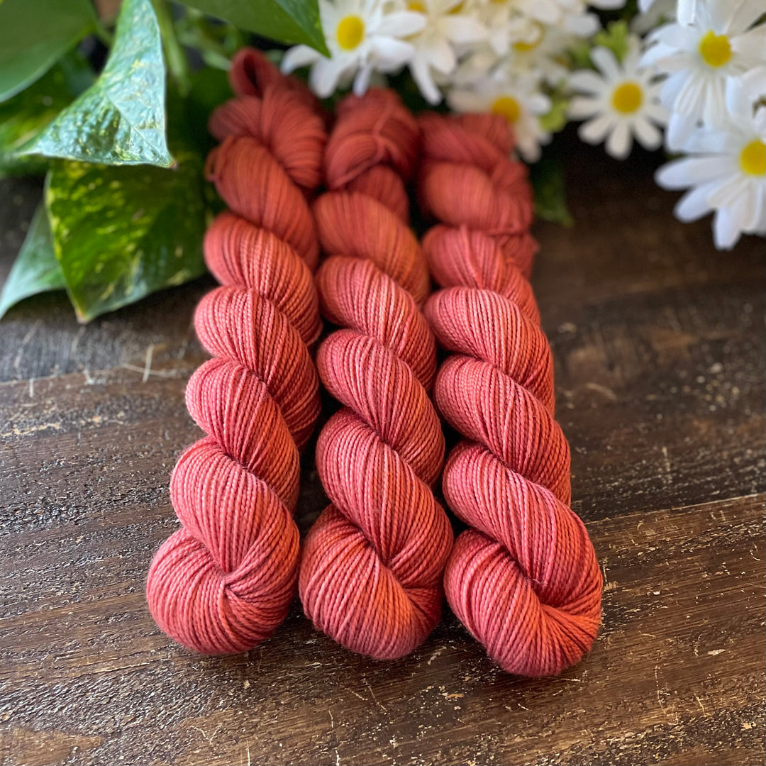"Rust" Deluxe Sock Halves Hand-Dyed Yarn