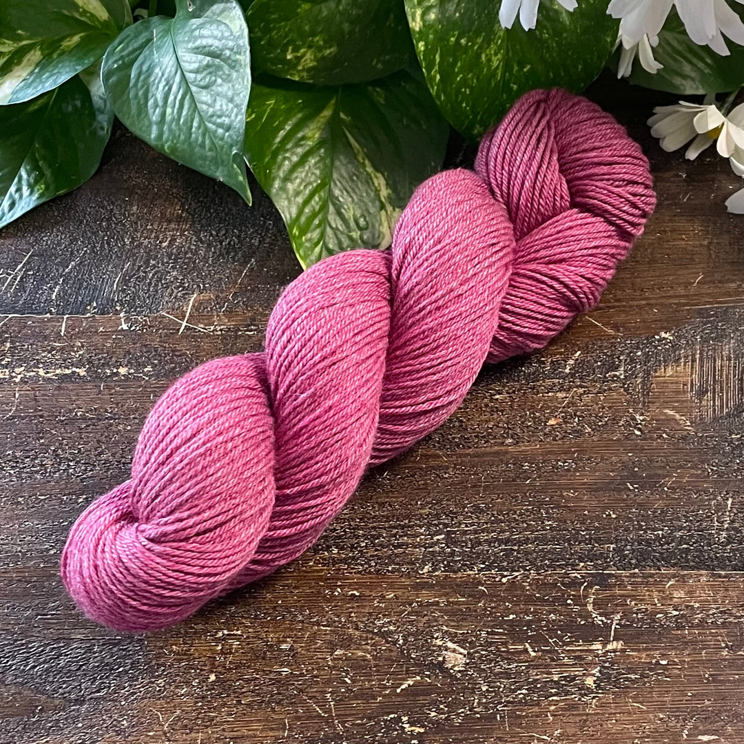 "Berry" Hand-dyed Merino/Cotton DK Yarn