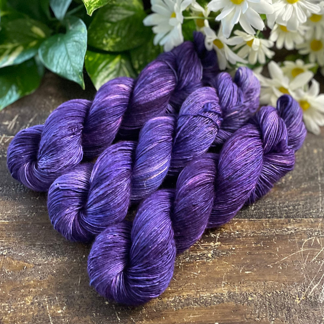 "Midnight" Hand-dyed Yarn - Singles Fingering