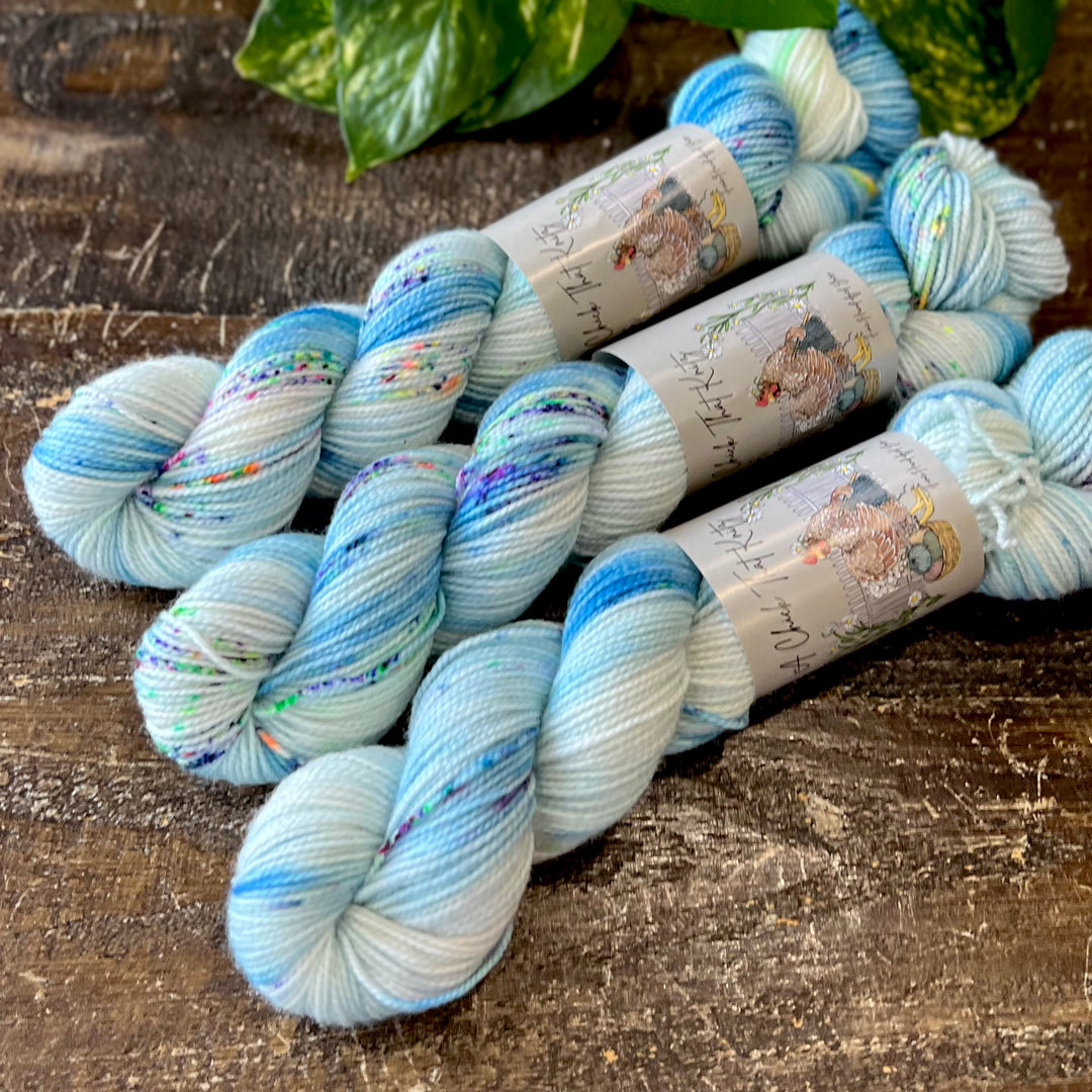 "Crystal Waters" Deluxe Sock Halves Hand-Dyed Yarn