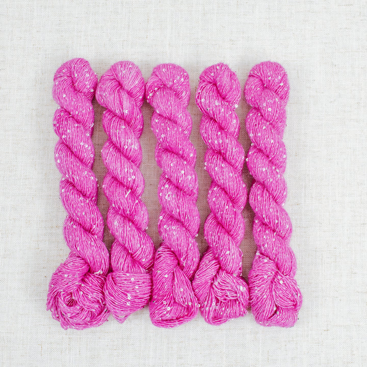 "Fuchsia" Sequin Hand-Dyed Yarn