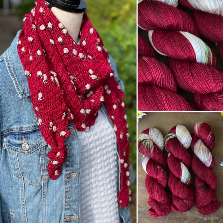 "Winter Cardinal" Assigned Pooling Hand-dyed Yarn