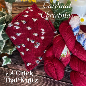 "Cardinal Christmas" Hand-dyed Yarn