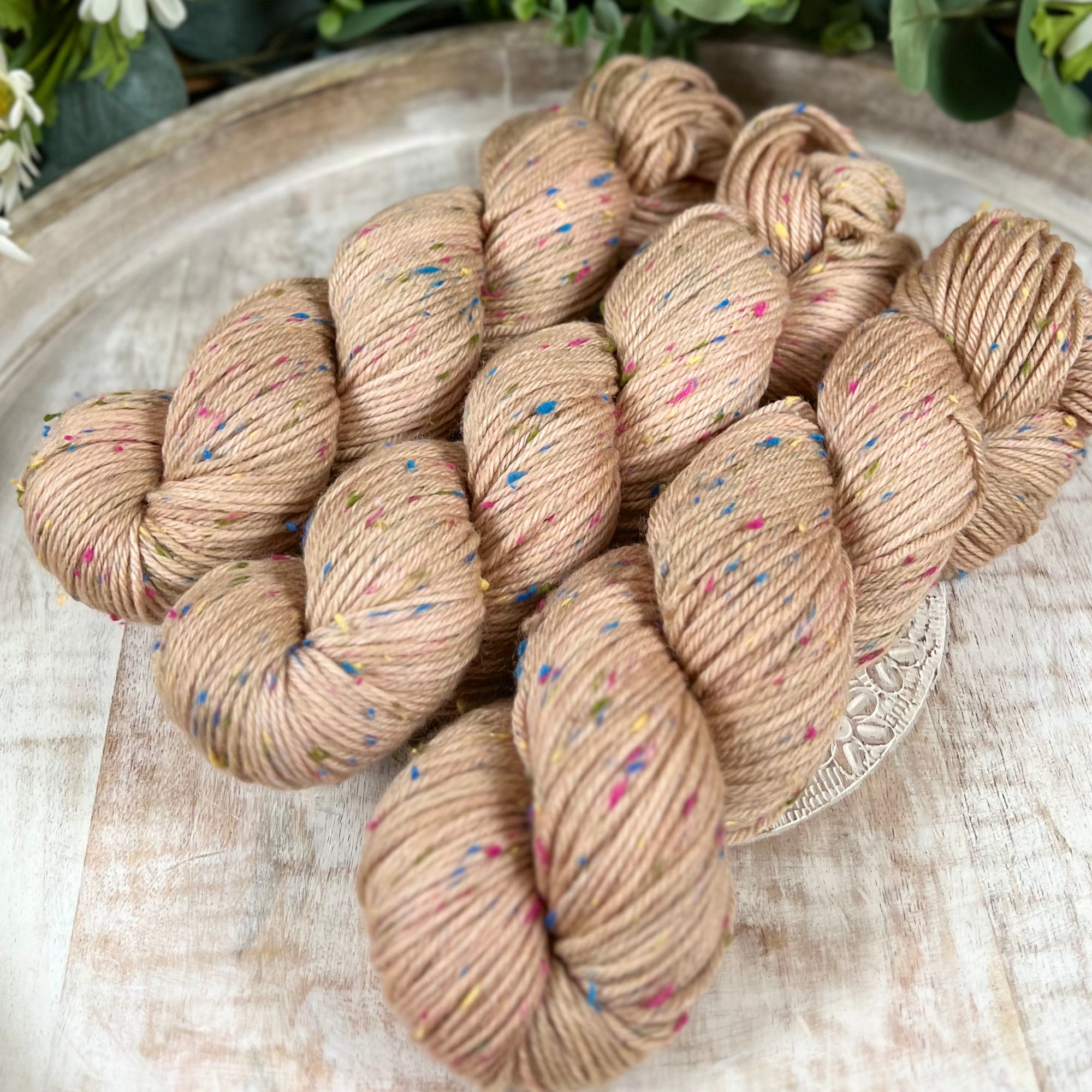 "Ariel's Grotto" Confetti Tweed Hand-dyed Yarn