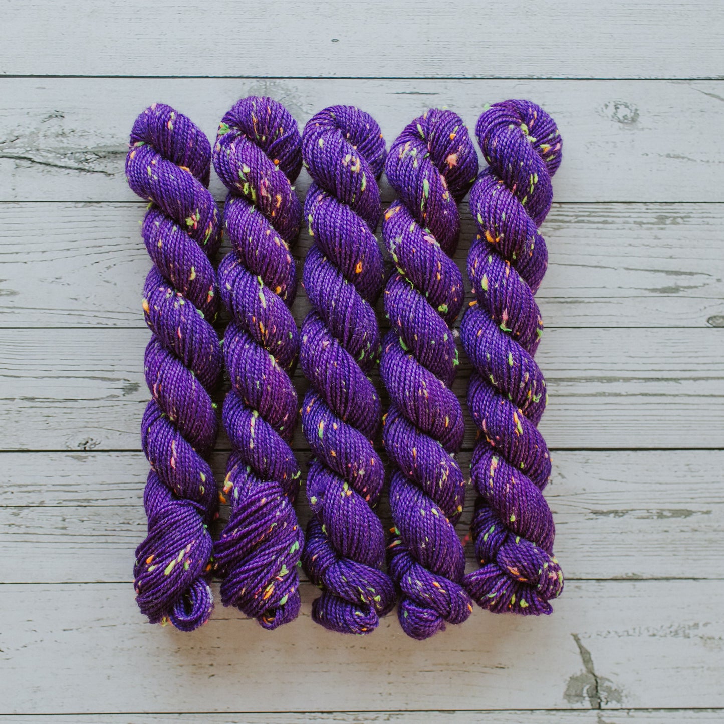 "Amethyst" Neon Tweed Mini Sock Hand-dyed Yarn