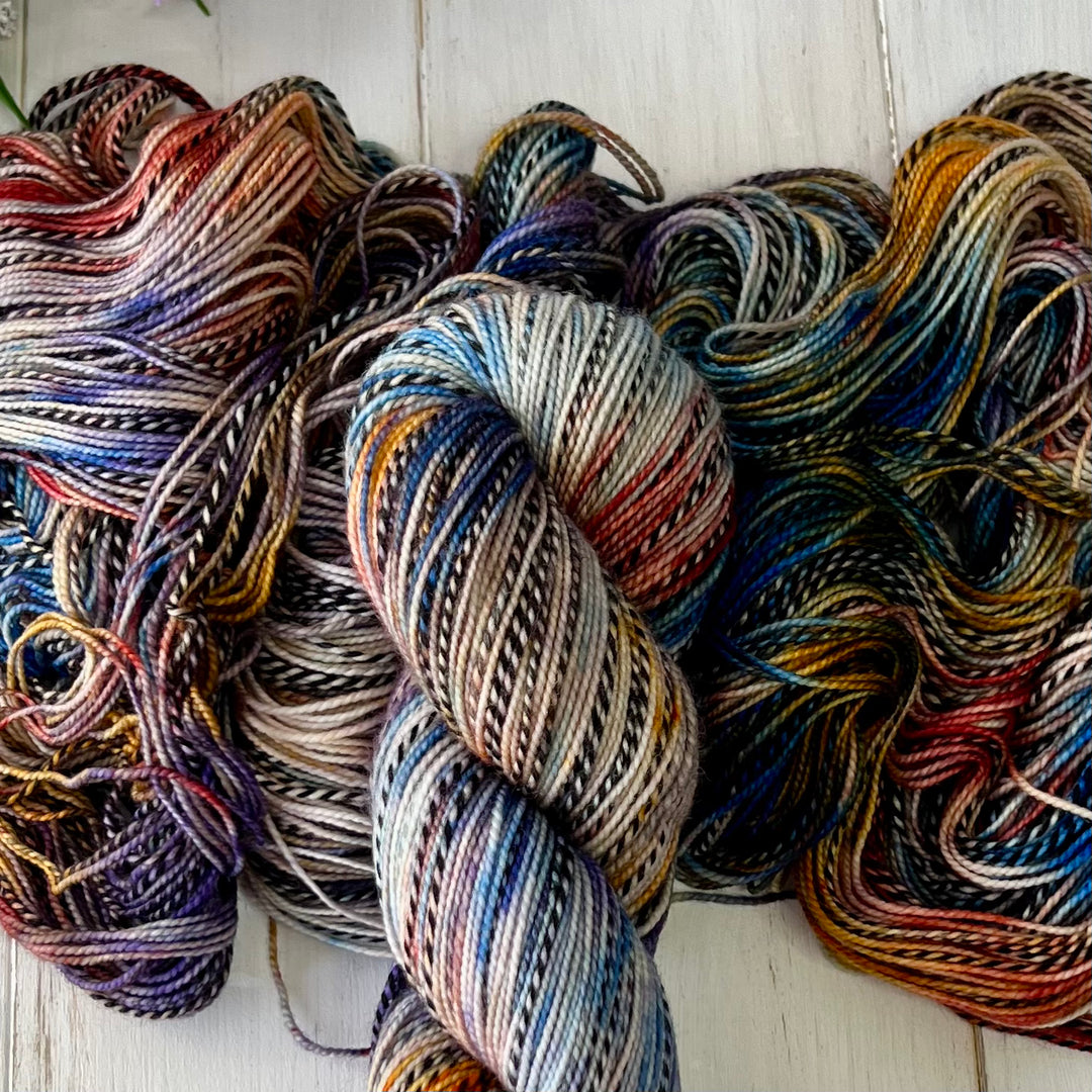Memphis Sunset Zebra Fingering Hand-dyed Yarn