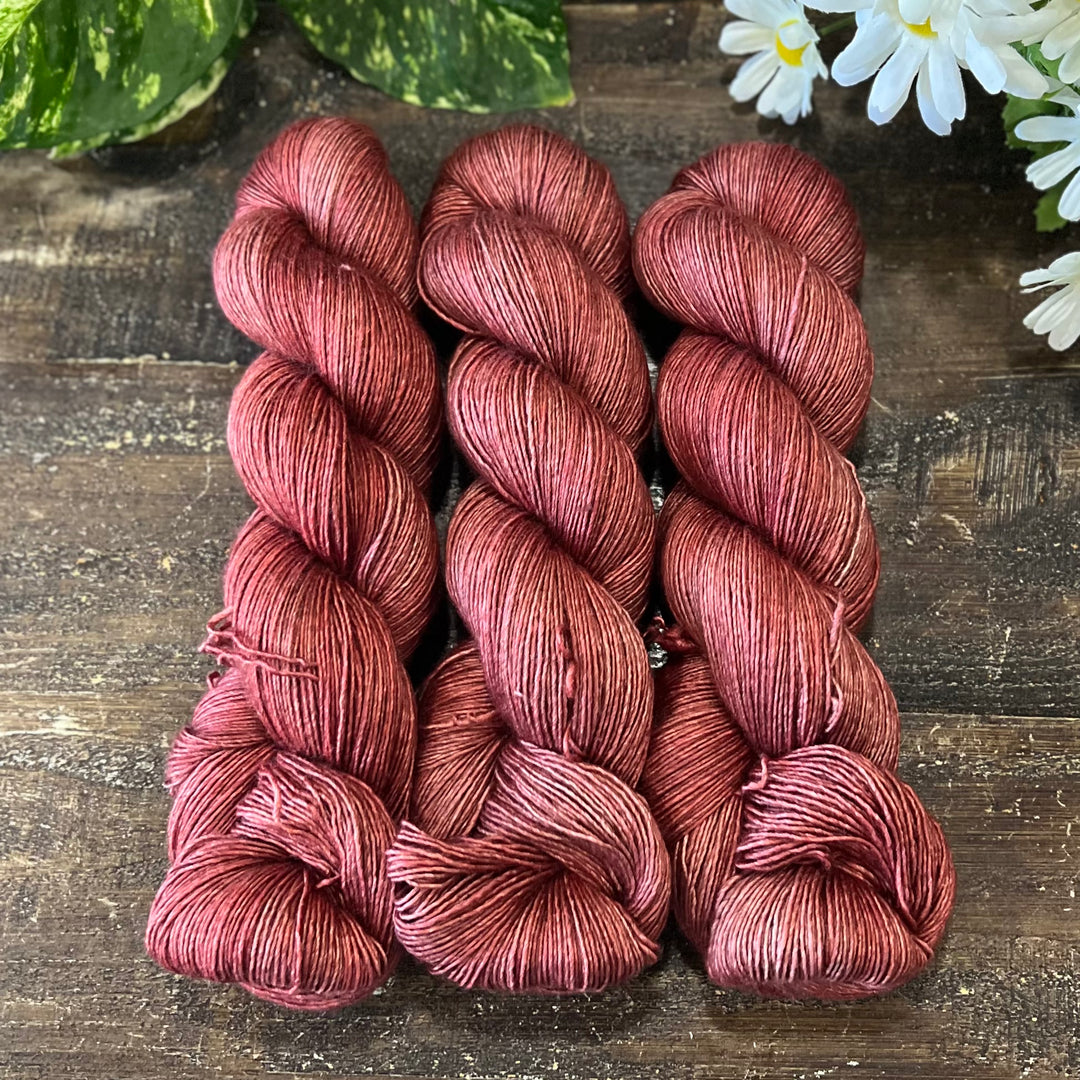 "Terra Cotta" Yak/Silk Fingering Hand-Dyed Yarn