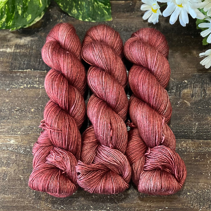 "Terra Cotta" Yak/Silk Fingering Hand-Dyed Yarn