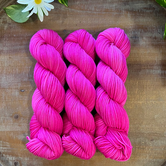 "Fuchsia" Hand-dyed Yarn