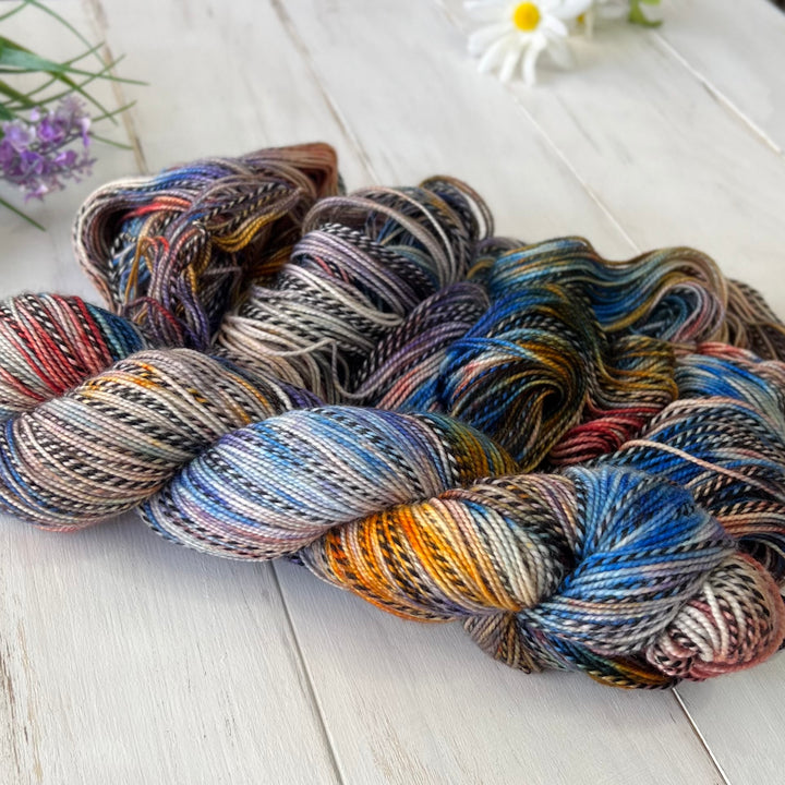 Memphis Sunset Zebra Fingering Hand-dyed Yarn
