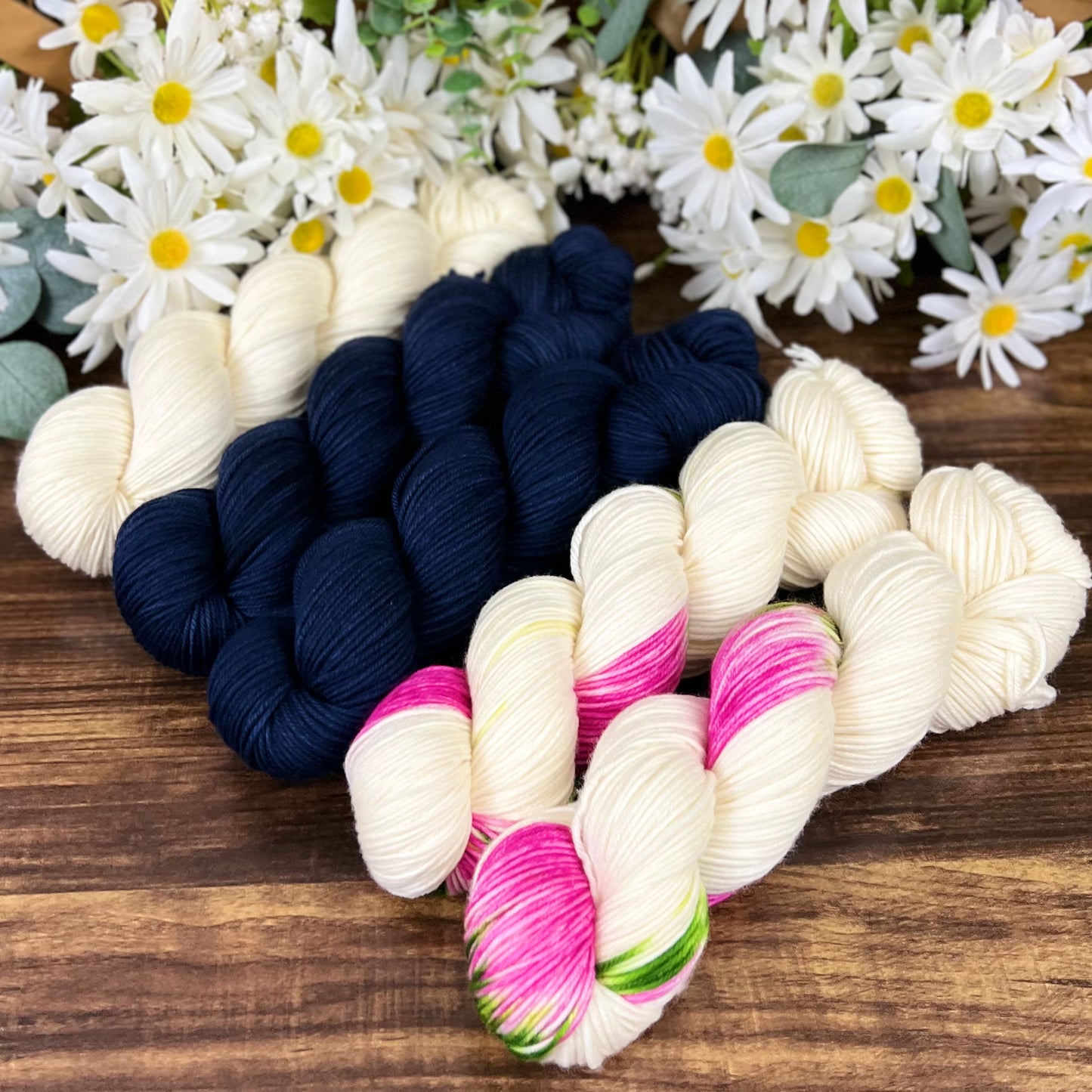 Floral Boquet Striped Shawl Hand-dyed Yarn Kit