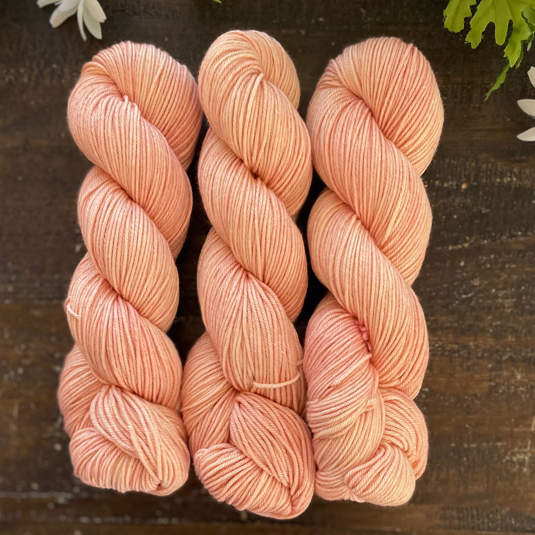 "Peaches and Cream" Hand-dyed Merino/Cotton Yarn