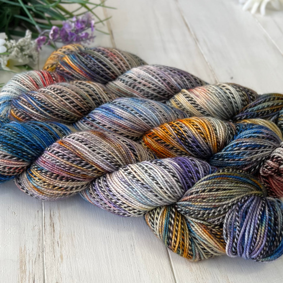 Memphis Sunset Zebra Fingering Hand-dyed Yarn