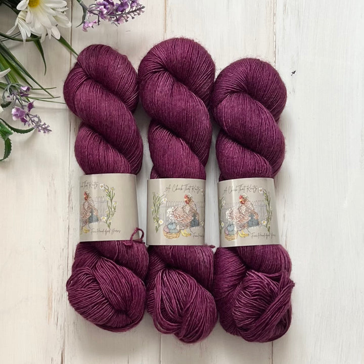 Ligonberry Yak/Silk Hand-dyed Yarn