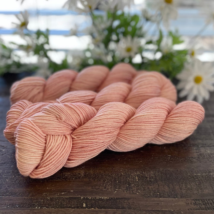 "Peaches and Cream" Hand-dyed Merino/Cotton Yarn