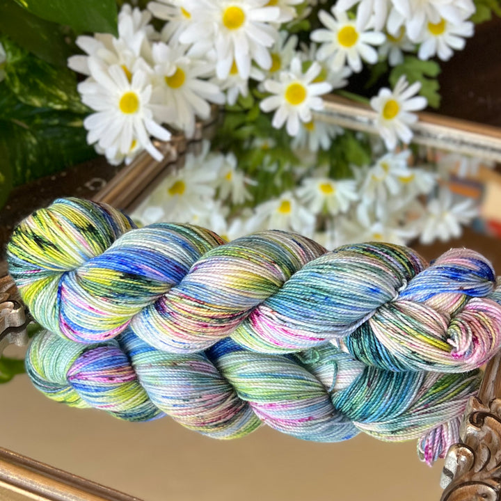Deluxe Sparkle Fingering Hand-dyed Yarn