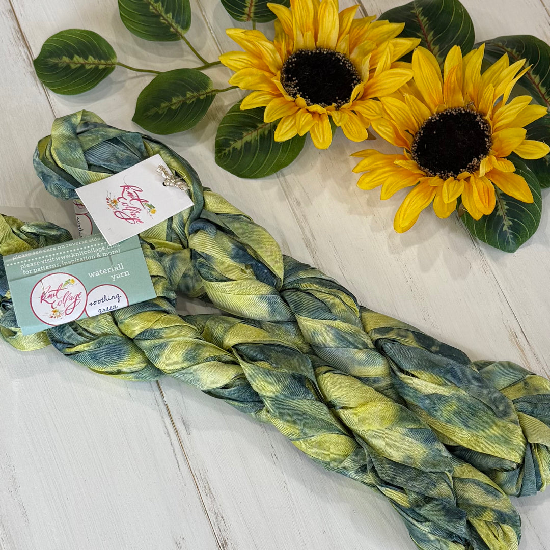 "Soothing Green" - Waterfall Yarn by Knit Collage