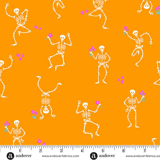 "Jig Orange" Ghostly Garden by KP Creates - YARDAGE