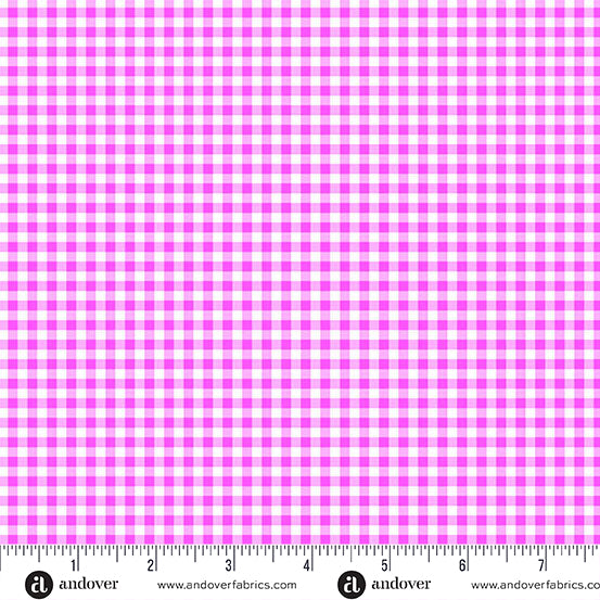 "Bitty Gingham Pink" Ghostly Garden by KP Creates - YARDAGE