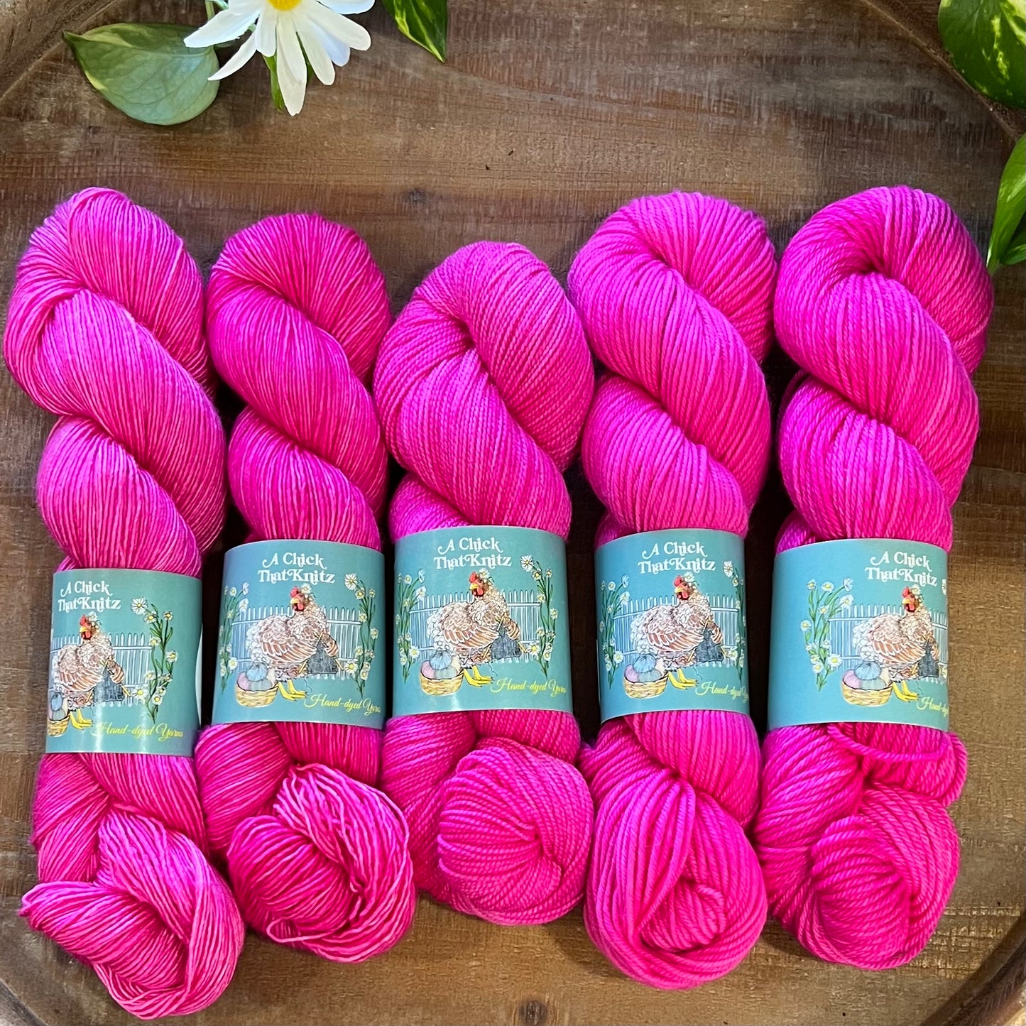 "Fuchsia" Hand-dyed Yarn