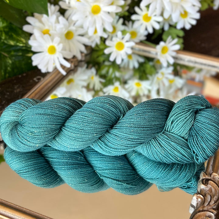 Deluxe Sparkle Fingering Hand-dyed Yarn