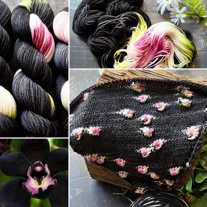 "Black Orchid" Hand-dyed Yarn