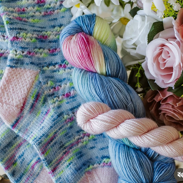 "Apple Blossom" Assigned Pooling Hand-dyed Yarn