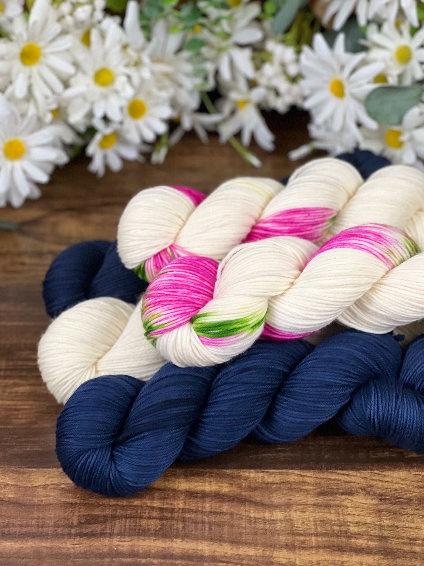 Floral Boquet Striped Shawl Hand-dyed Yarn Kit