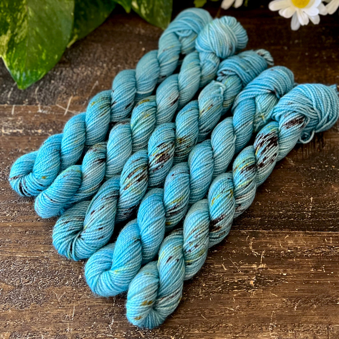 "Robin's Egg" Mini Sock Hand-dyed Yarn