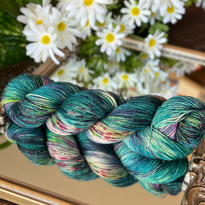 Deluxe Sparkle Fingering Hand-dyed Yarn